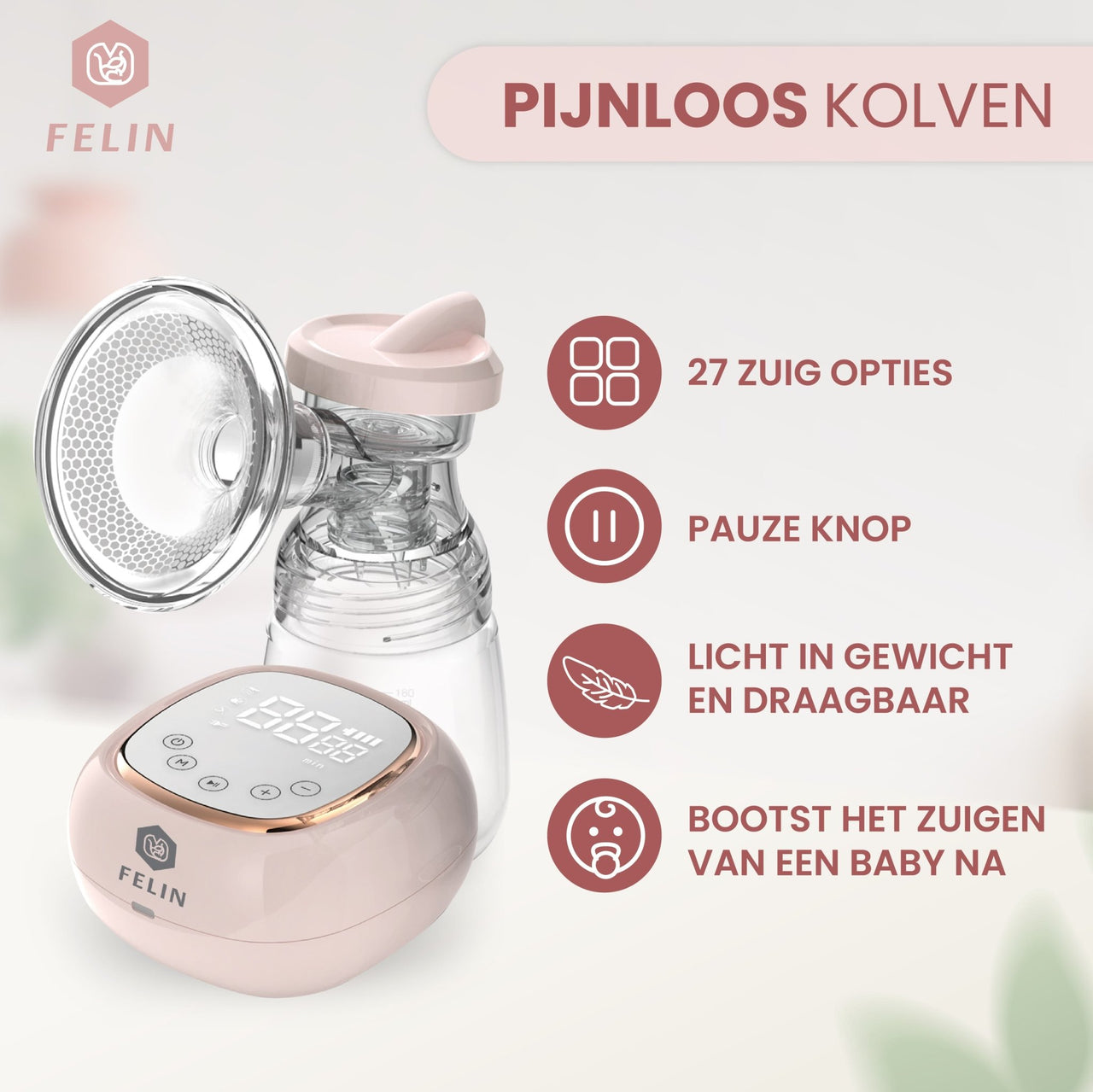 Felin dubbele elektrische Borstkolf voordelen - felinstore.nl