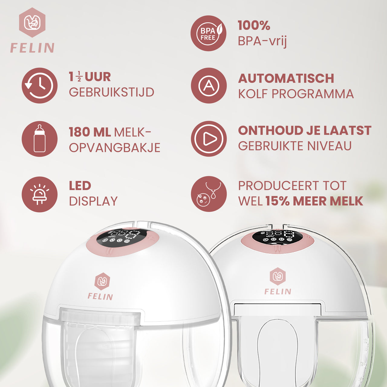 Deluxe dubbele handsfree borstkolf Deluxe dubbele handsfree borstkolf